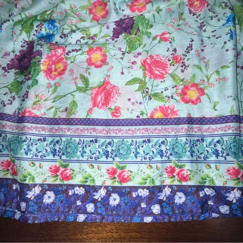 Ruby Yaya Floral Boho Off Shoulder Peasant Blouse Size M Festival Gypsy Top